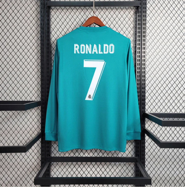 Retro Real Madrid 2017/18 Blue Jersey Long Sleeve - RONALDO 7
