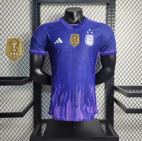 Argentina 3 Stars 22-23 Away Stadium Jersey - Player Version ( with 2022 World Champions Patch )
